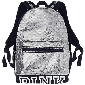 VS Pink • Silver sequence bling backpack